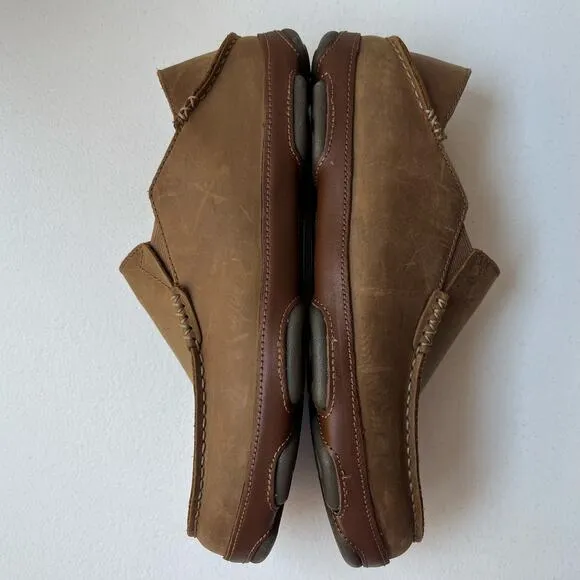 Olukai Moloa Nubuck Leather Slip-On Shoes Loafers Comfort Casual Brown Size 11