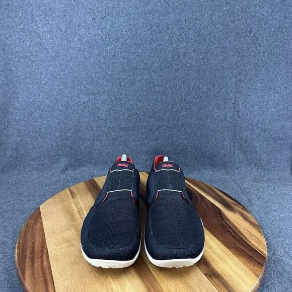 OluKai Nohea Sport Mesh Men Sz 10.5 Black Red Convertible Loafers Mules Comfort