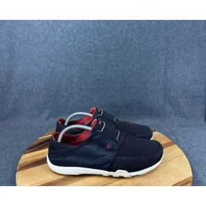 OluKai Nohea Sport Mesh Men Sz 10.5 Black Red Convertible Loafers Mules Comfort
