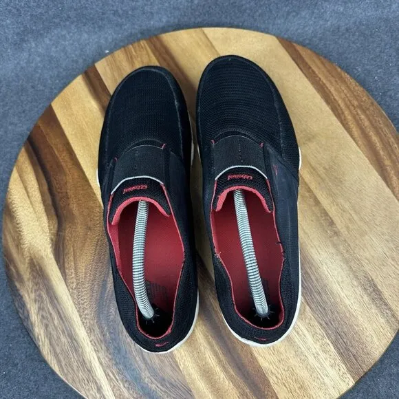 OluKai Nohea Sport Mesh Men Sz 10.5 Black Red Convertible Loafers Mules Comfort