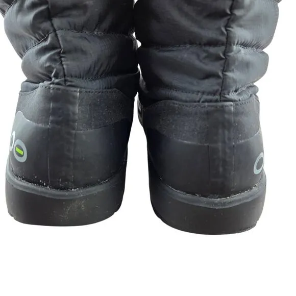 Oofos Oomg Quilted Boots Womens 9 40 Black Recovery Travel Packable Gym Comfort
