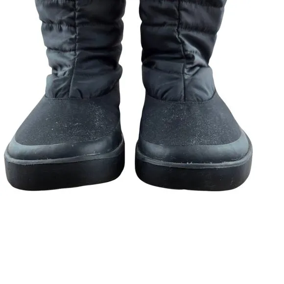 Oofos Oomg Quilted Boots Womens 9 40 Black Recovery Travel Packable Gym Comfort