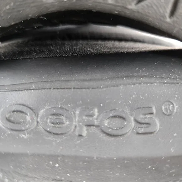 Oofos Oomg Quilted Boots Womens 9 40 Black Recovery Travel Packable Gym Comfort