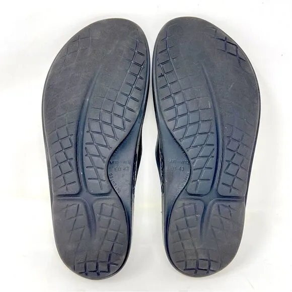 Oofos Ooahh Luxe Black Slide Recovery Comfort Sandals Size 10 Men's / 12 Women's