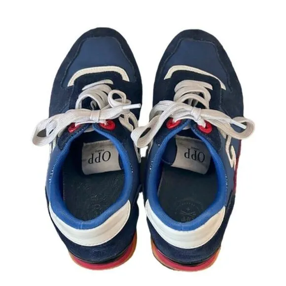 OPP France Lace-Up Suede Sneakers in Blue MENS size 7.5, WOMENS size 9.5
