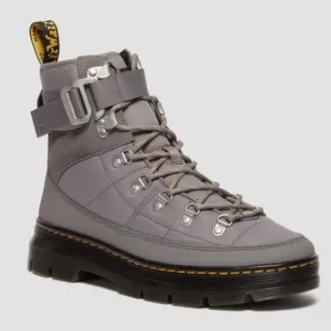 Original DR. MARTENS Combs Tech Gunmetal Grey Quilted Padded Boots W5 M 4