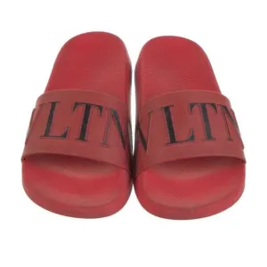 Original Red Valentino Garavani VLTN Black Logo Slides Rubber Sandals Sz EU 36