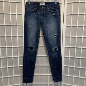 Paige Verdugo Ultra Skinny Jeans Distressed Medium Wash Denim Size 26 Low-rise