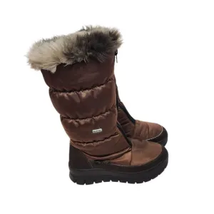 PAJAR Boots Womens EU 36 US 5-5.5 Brown Quilted Faux Fur Winter Snow Boots Zip