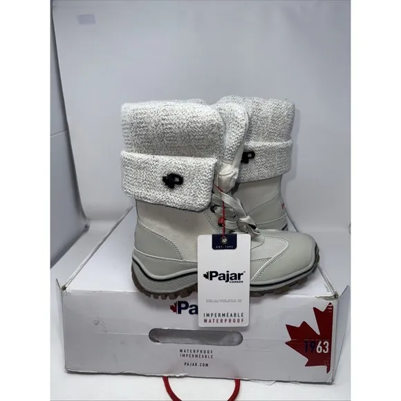 PAJAR CANADA &quot;AVA&quot; WOMEN'S LIGHT GRAY WINTER SNOW BOOTS SIZE 6-6.5 37 Nib