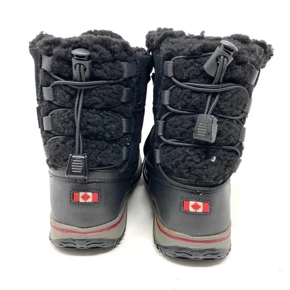 PAJAR ICELAND - WATERPROOF BLACK/GREY LEATHER/SUEDE SHORT PILE-LINED WINTER BOOT