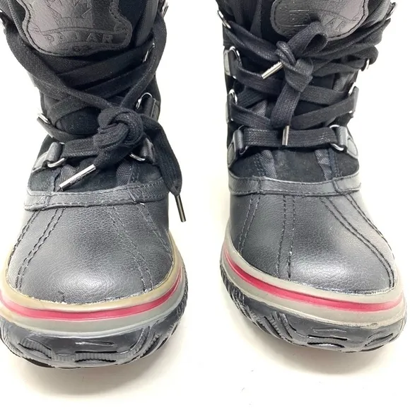 PAJAR ICELAND - WATERPROOF BLACK/GREY LEATHER/SUEDE SHORT PILE-LINED WINTER BOOT