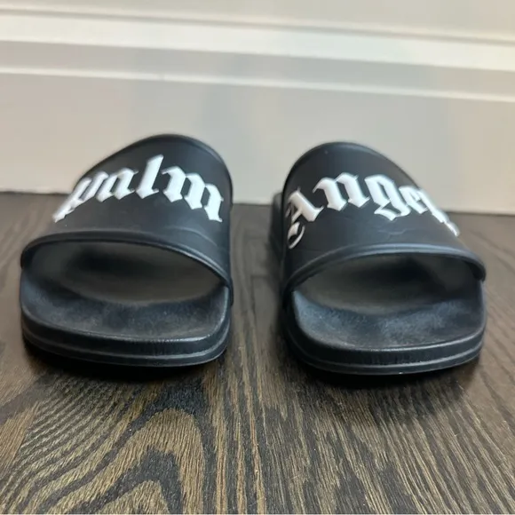 Palm Angels Black Women's Pool Slides Size 38
