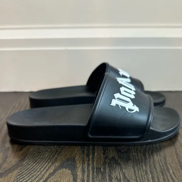 Palm Angels Black Women's Pool Slides Size 38
