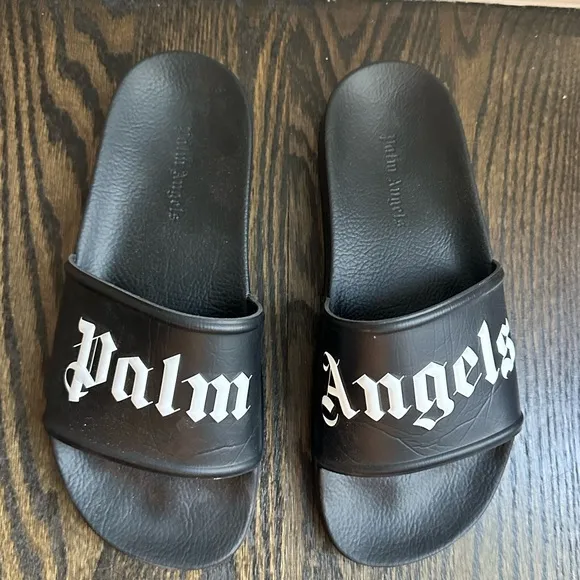Palm Angels Black Women's Pool Slides Size 38