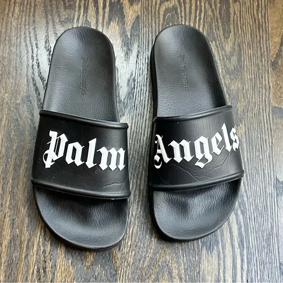 Palm Angels Black Women's Pool Slides Size 38