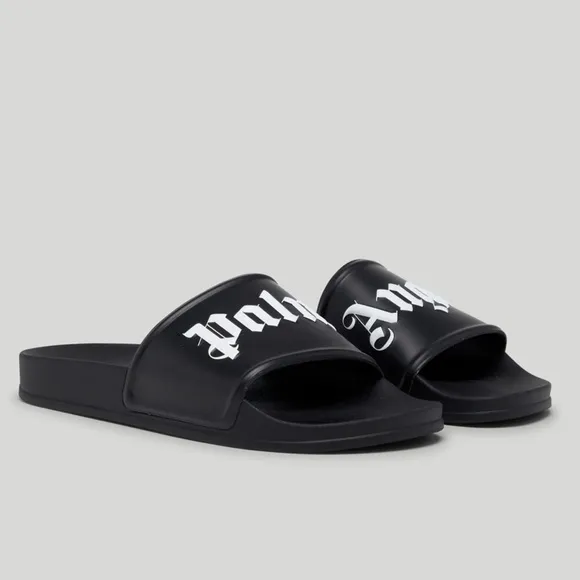Palm Angels Black Women's Pool Slides Size 38