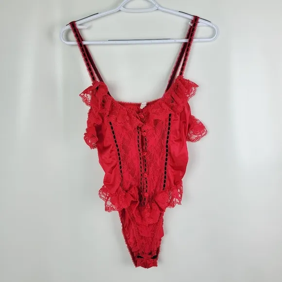 Pandora Lingerie By Chic Vintage Lace Bodysuit Sz Medium