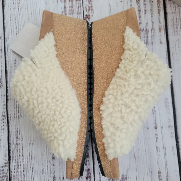 Papillio by Birkenstock Namica Teddy Eggshell Shearling Mules Slides NEW