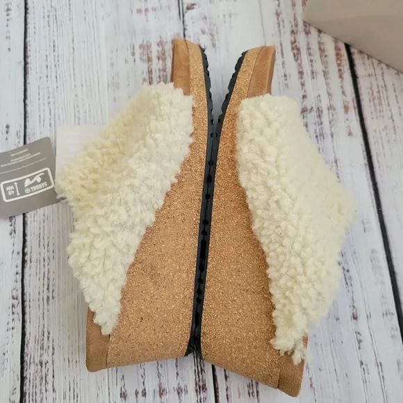 Papillio by Birkenstock Namica Teddy Eggshell Shearling Mules Slides NEW