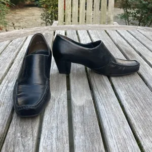 Paul Green Black Leather Slip-on Shoes - US Size 5B