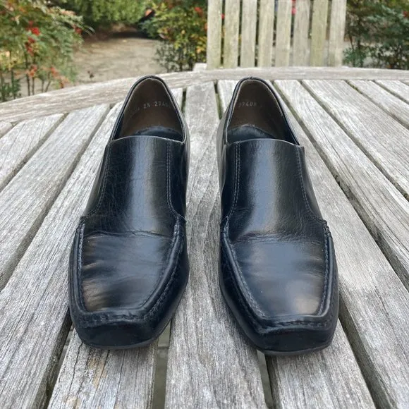 Paul Green Black Leather Slip-on Shoes - US Size 5B