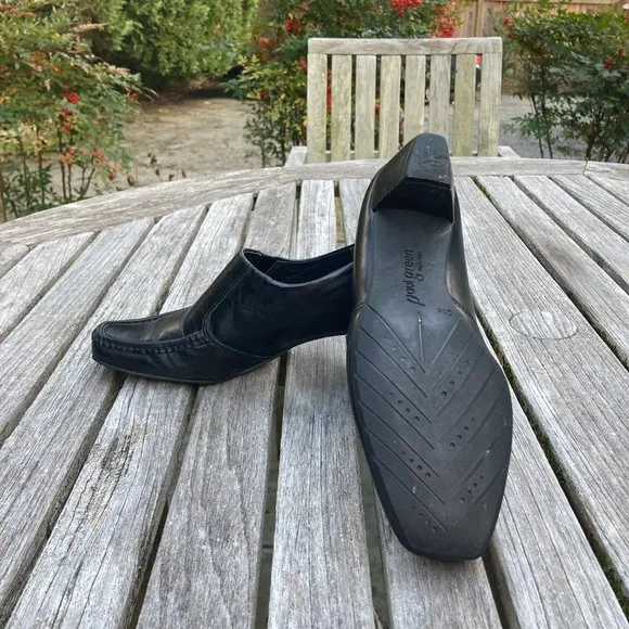 Paul Green Black Leather Slip-on Shoes - US Size 5B