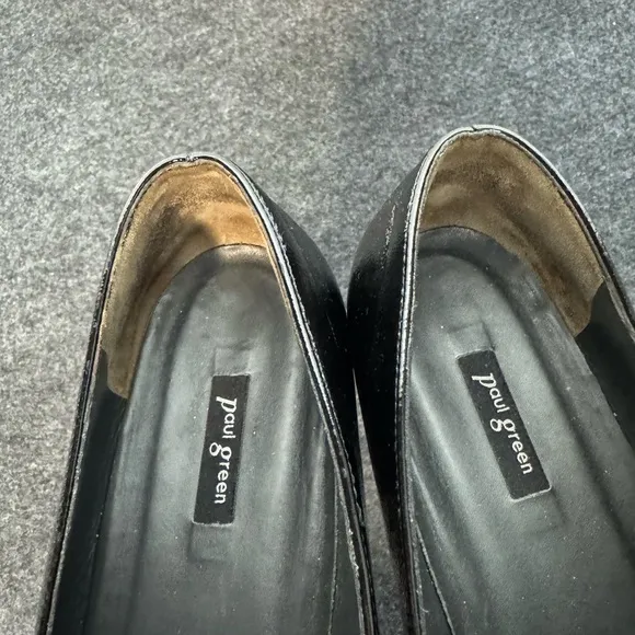 Paul Green Loafers Womens 10-10.5 Black Sofia Patent Leather Studded City Preppy