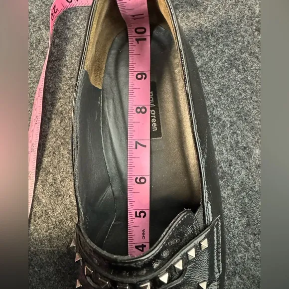 Paul Green Loafers Womens 10-10.5 Black Sofia Patent Leather Studded City Preppy