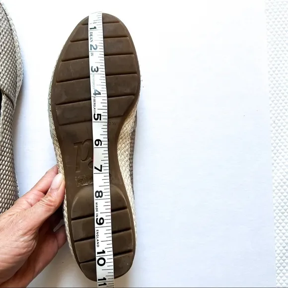 Paul Green Metallic Neutral Layla Espadrille Slip On Flats AU 7.5 US 10