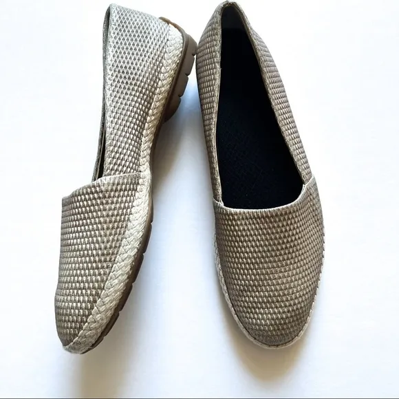 Paul Green Metallic Neutral Layla Espadrille Slip On Flats AU 7.5 US 10