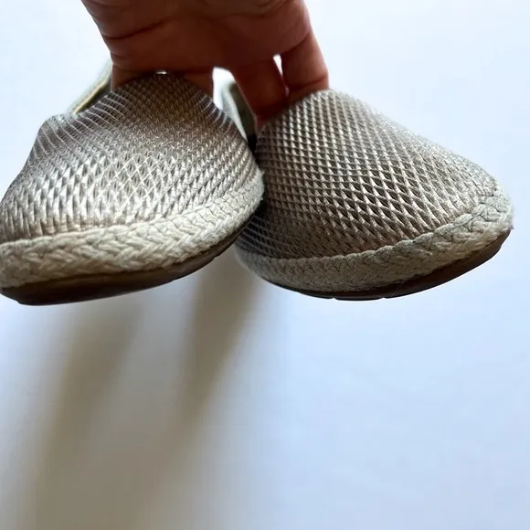 Paul Green Metallic Neutral Layla Espadrille Slip On Flats AU 7.5 US 10
