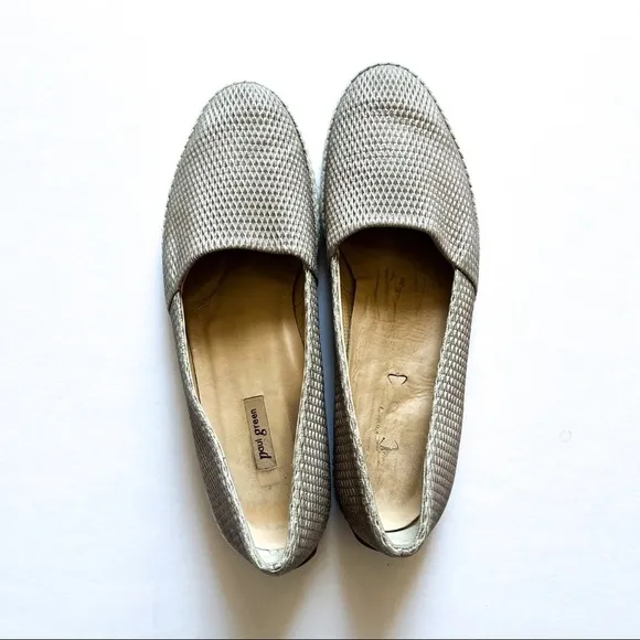 Paul Green Metallic Neutral Layla Espadrille Slip On Flats AU 7.5 US 10