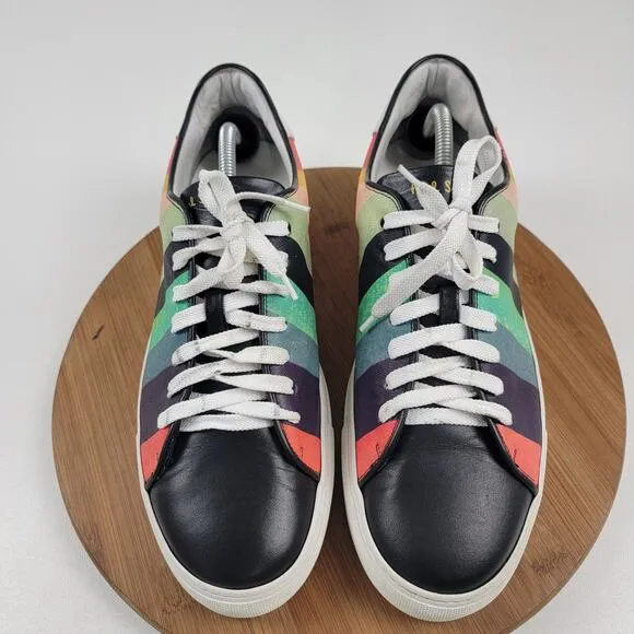 Paul Smith Artist Stripe Basso Leather Sneakers Men's Shoe Sz EU 44 US 11 $370