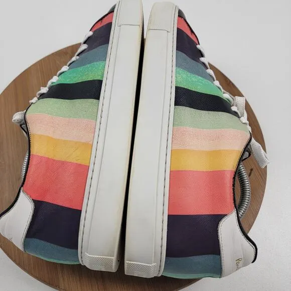 Paul Smith Artist Stripe Basso Leather Sneakers Men's Shoe Sz EU 44 US 11 $370
