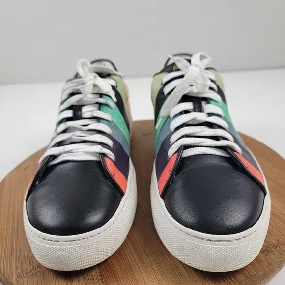 Paul Smith Artist Stripe Basso Leather Sneakers Men's Shoe Sz EU 44 US 11 $370