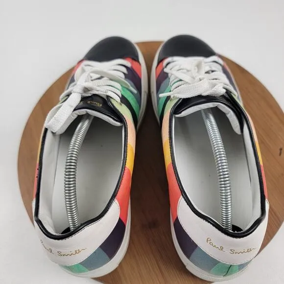 Paul Smith Artist Stripe Basso Leather Sneakers Men's Shoe Sz EU 44 US 11 $370