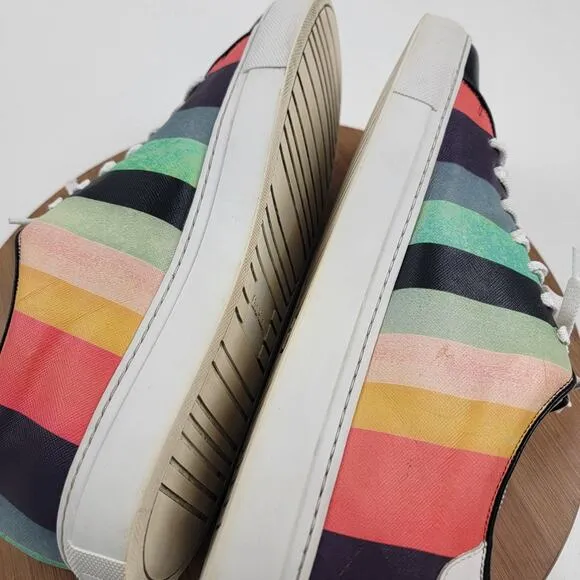 Paul Smith Artist Stripe Basso Leather Sneakers Men's Shoe Sz EU 44 US 11 $370