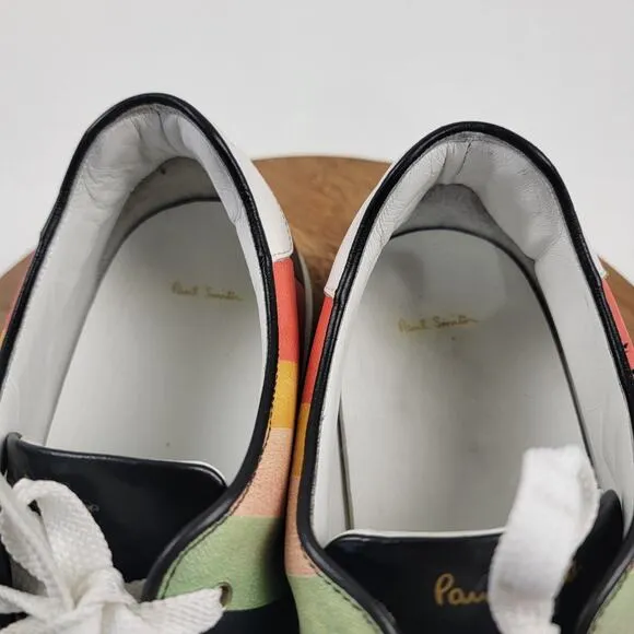Paul Smith Artist Stripe Basso Leather Sneakers Men's Shoe Sz EU 44 US 11 $370