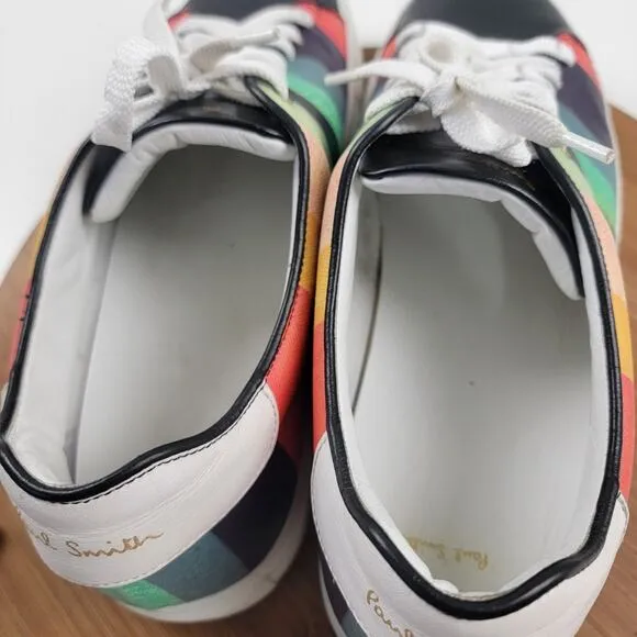 Paul Smith Artist Stripe Basso Leather Sneakers Men's Shoe Sz EU 44 US 11 $370