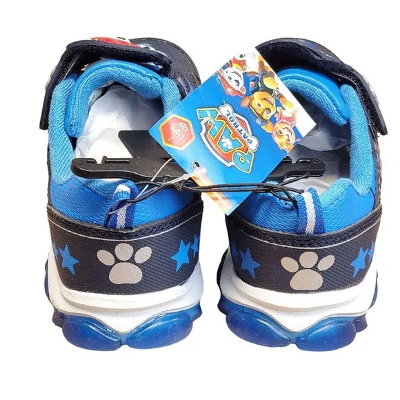 Paw Patrol Light Up Sneakers, Size 7, Blue, New