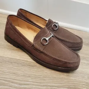 Peter Millar Brown Suede Horsebit Loafers Size 11 Wide