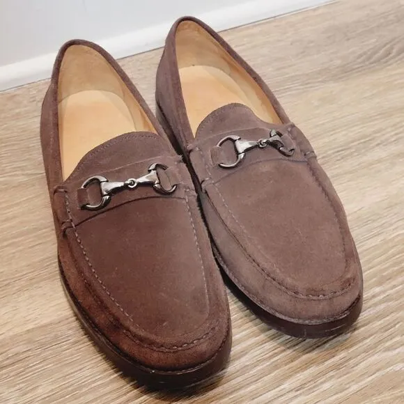 Peter Millar Brown Suede Horsebit Loafers Size 11 Wide