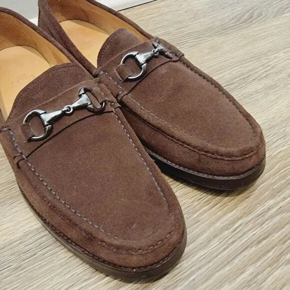 Peter Millar Brown Suede Horsebit Loafers Size 11 Wide