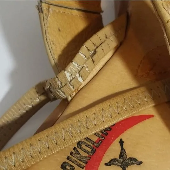 PIKOLINOS Tan Leather Embroidered Sandals Size 9.5