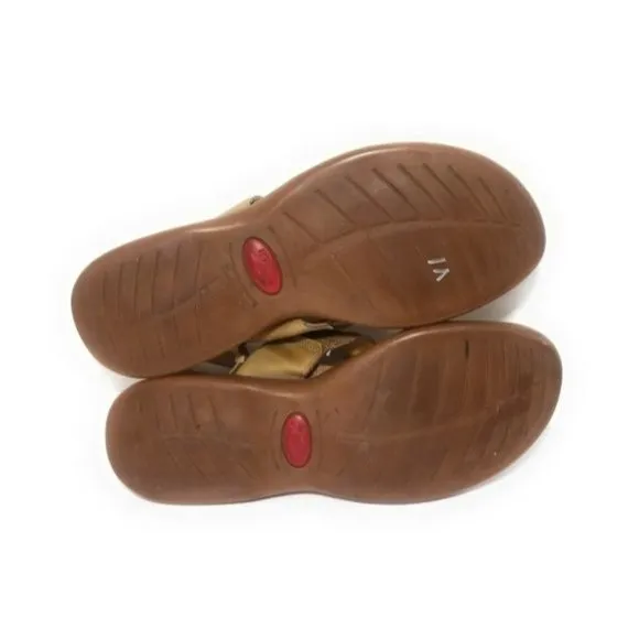 PIKOLINOS Tan Leather Embroidered Sandals Size 9.5