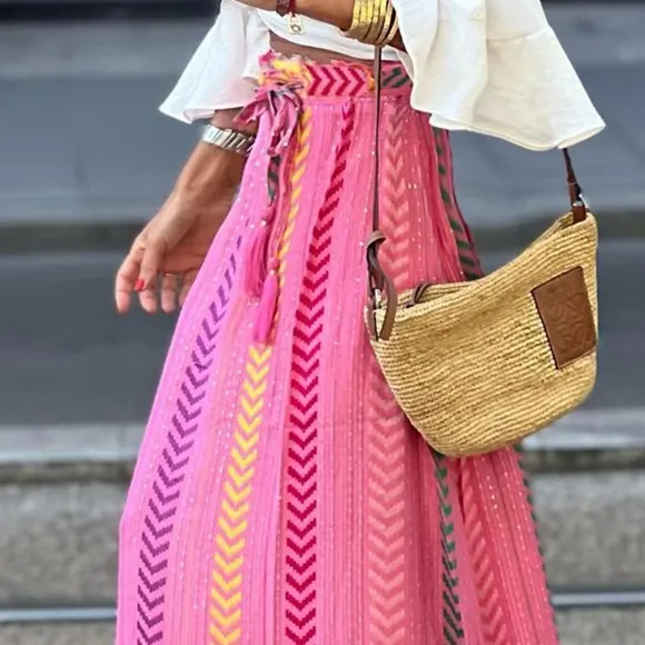 Pink Prism Maxi Skirt