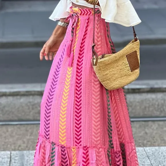 Pink Prism Maxi Skirt