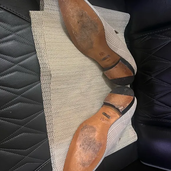 Plaid Tassel Loafers - brown/tan