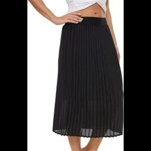 Pleated Midi Skirt,High Waist Swing Boho Pleated Elastic A-line Long Skirts